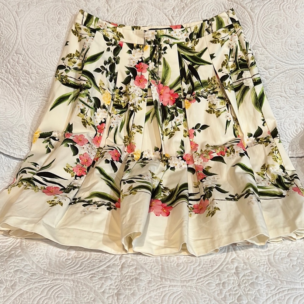 Talbots floral trellis pleated skirt, size‎ 8, NWT